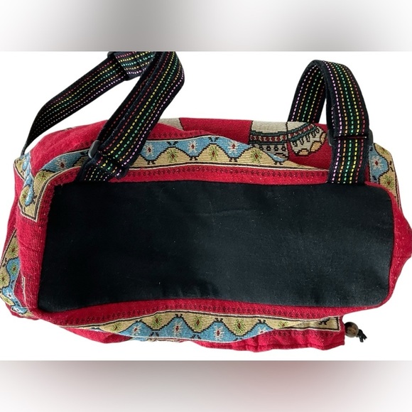 Tibetan Elephant Backpack Drawstring LARGE Red Multicolor Colorful - Picture 12 of 12